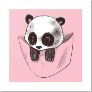 panda in pocket Posters and Art